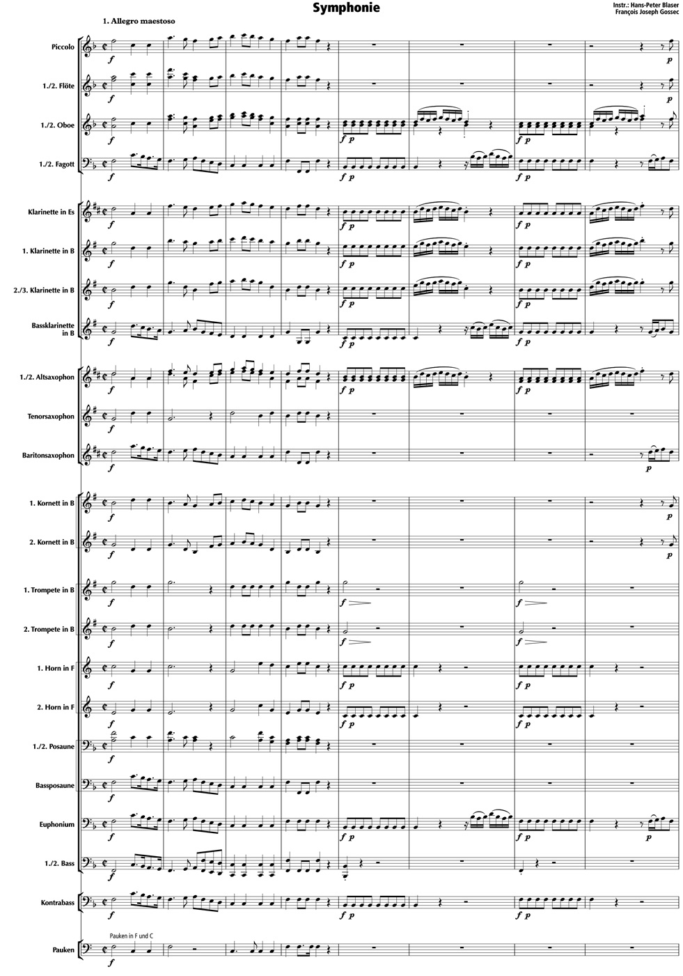 Gossec Symphonie Partitur